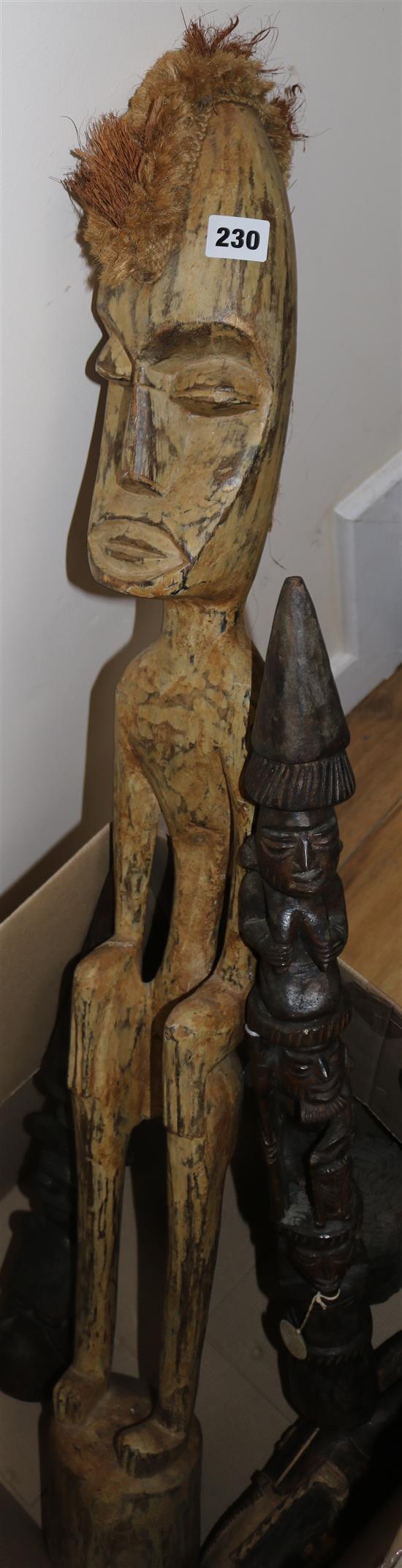 5 African hardwood carvings